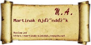 Martinak Ajándék névjegykártya